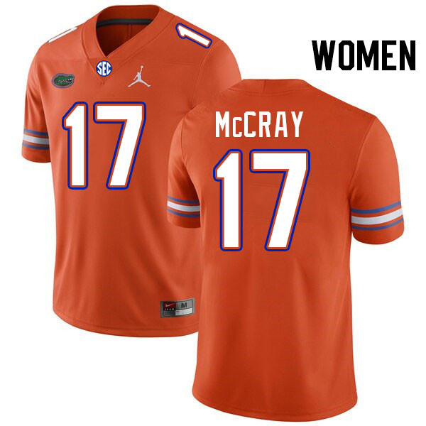 Women #17 LJ McCray Florida Gators College Football Jerseys Stitched-Orange